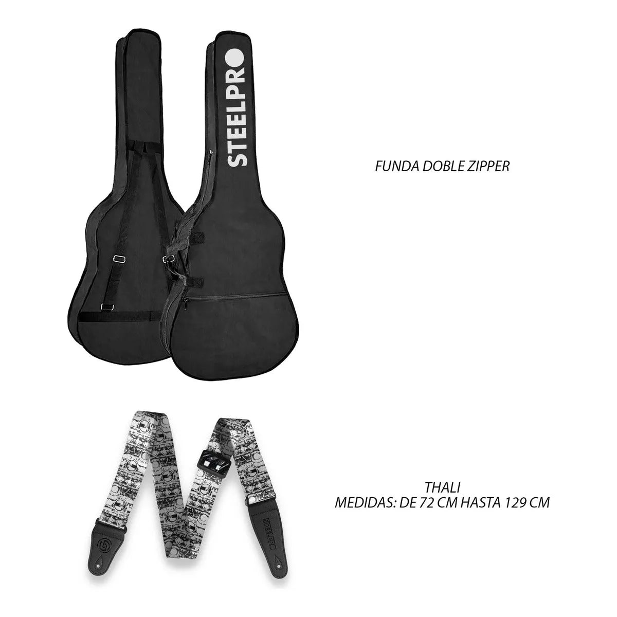 Paquete Guitarra Electrica Series Jethro By Steelpro 048-sk Color Blanco Material Del Diapasón Maple Orientación De La Mano Diestro
