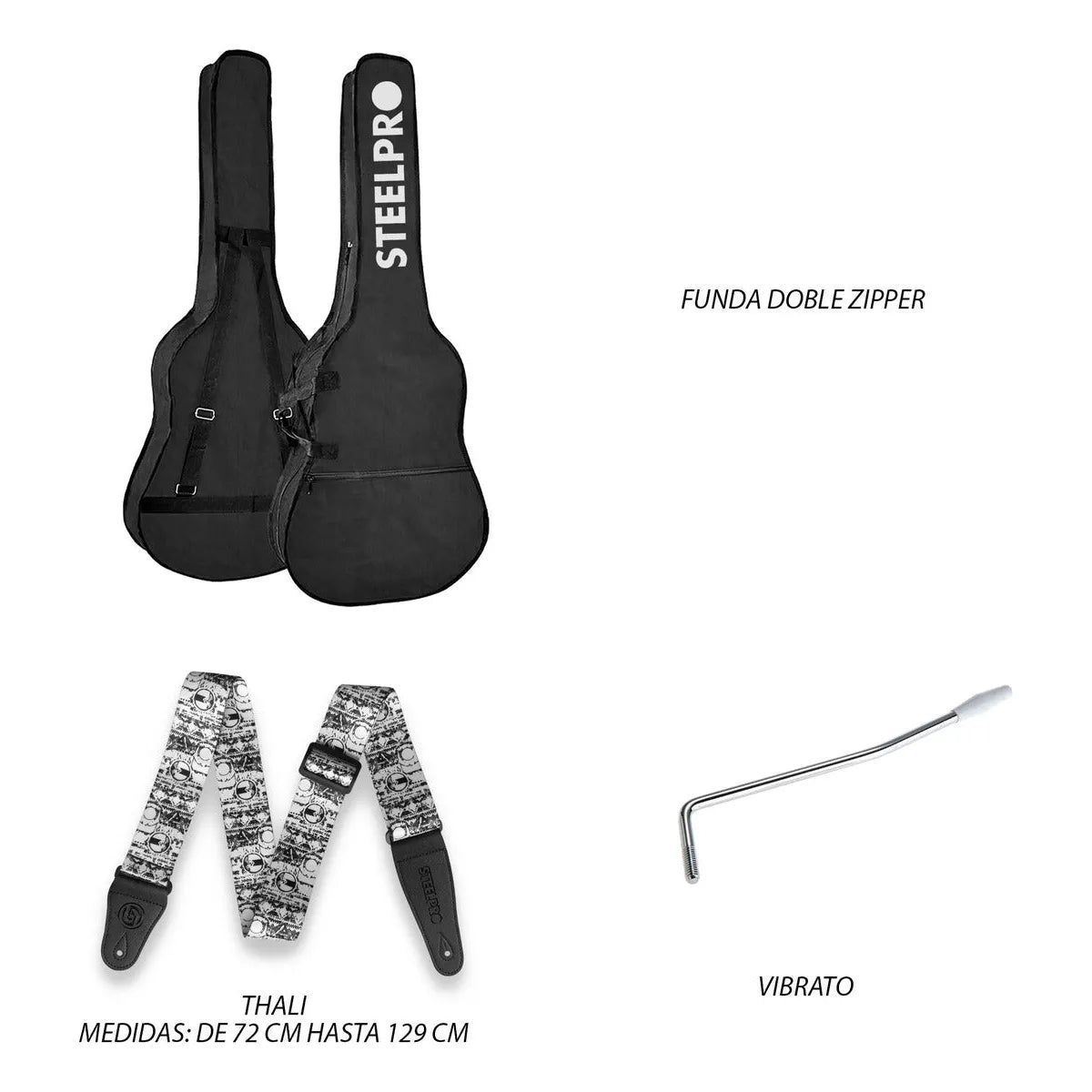 Paquete Guitarra Electrica Series Jethro By Steelpro 049-sk Color Blanco Material Del Diapasón Maple Orientación De La Mano Diestro