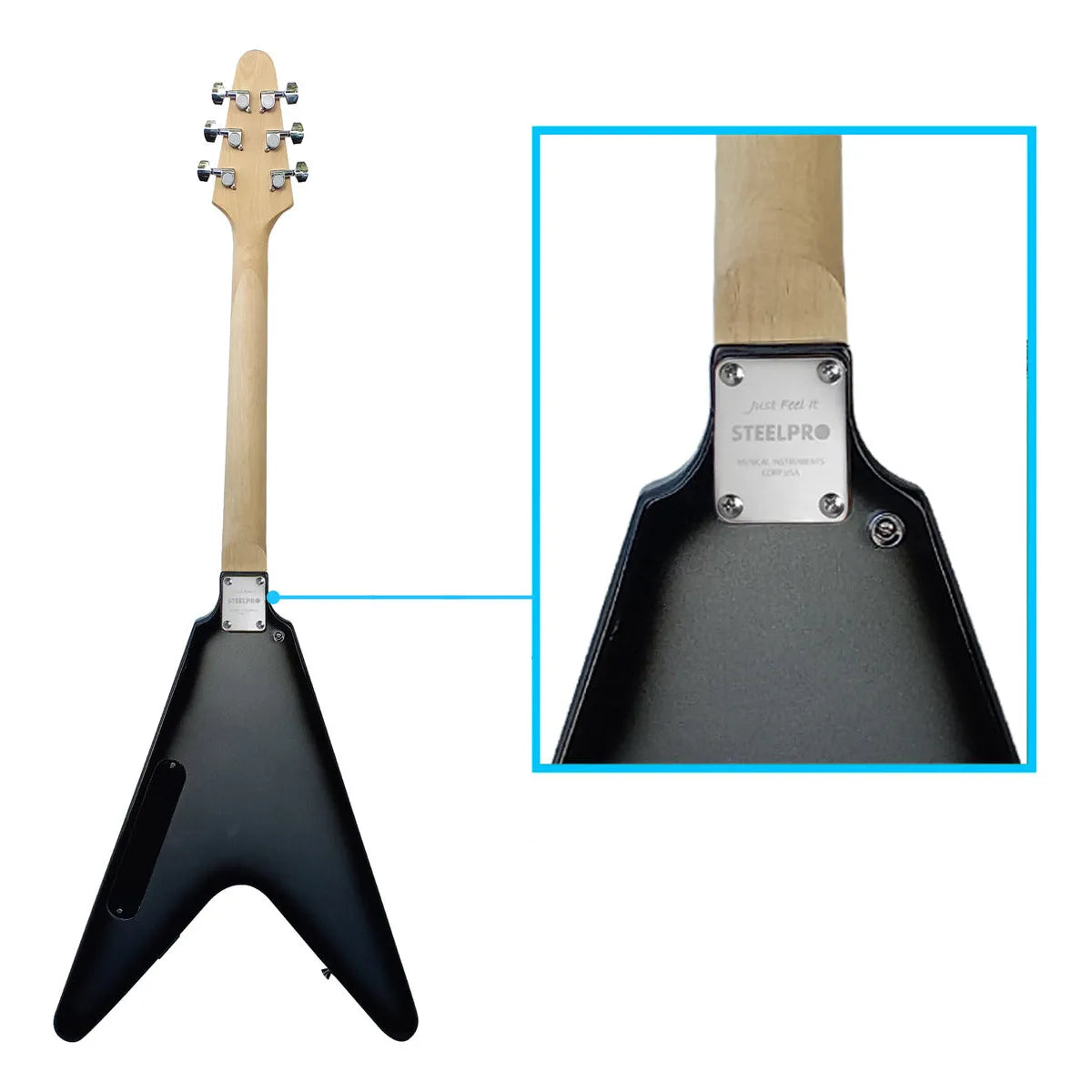 Paquete Guitarra Electrica Series Jethro By Steelpro 056-sk Color Silver Burst Diapasón De Alamo Laminado Negr