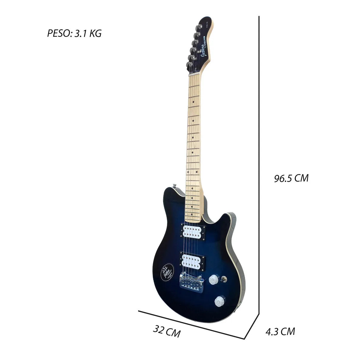 Paquete Guitarra Electrica Series Jethro By Steelpro 058-sk Color Flamed Blue Burst Material Del Diapasón Maple Orientación De La Mano Diestro