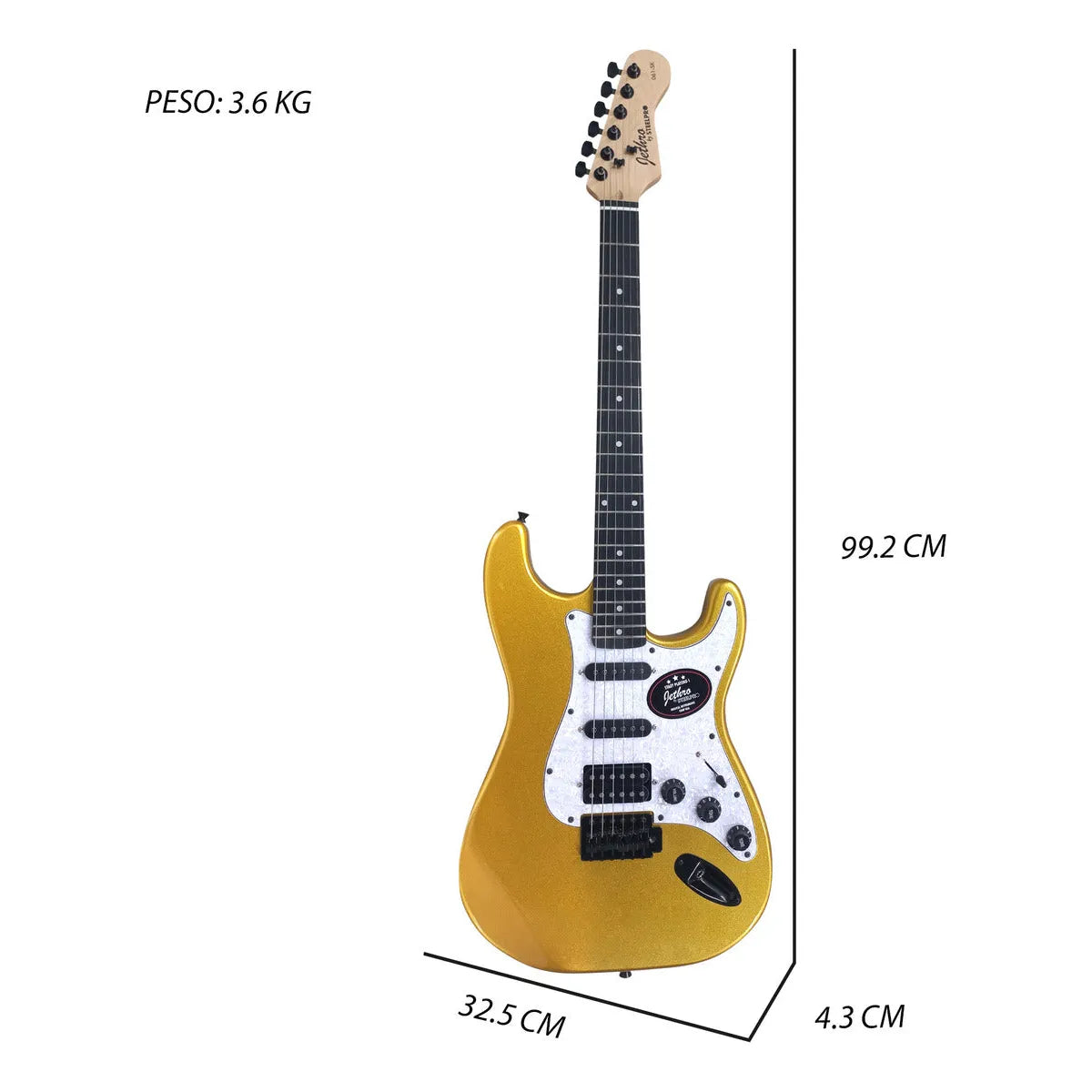 Paquete Guitarra Electrica Series Jethro By Steelpro 061-sk Color Dorado Material Del Diapasón Álamo Laminado Orientación De La Mano Diestro