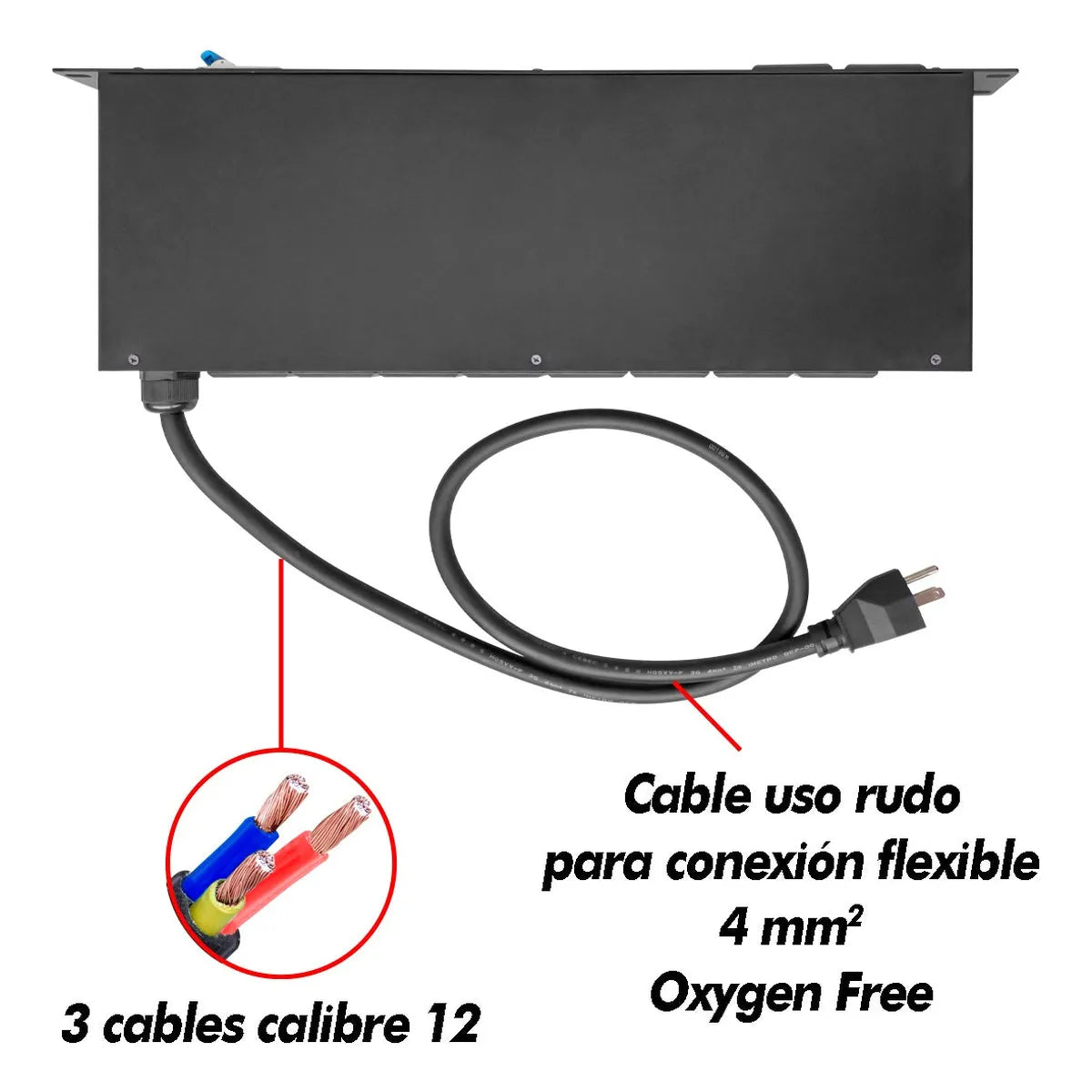Rack Multicontacto 10enchufes Supresor De Picos 32a Steelpro Color Negro