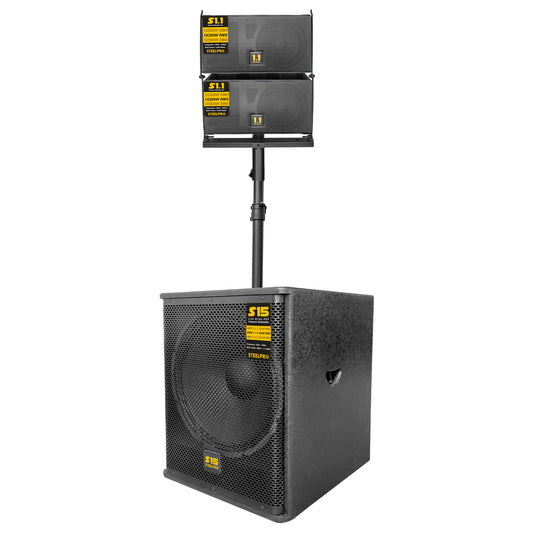 Sistema Profesional De Audio Lineal S15 Steelpro Rms 600w Negro
