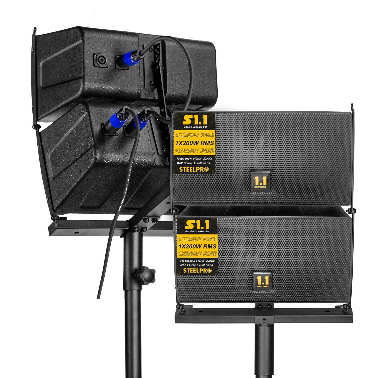 S15 Sistema Profesional De Audio Lineal 400w+200w Rms Steelpro