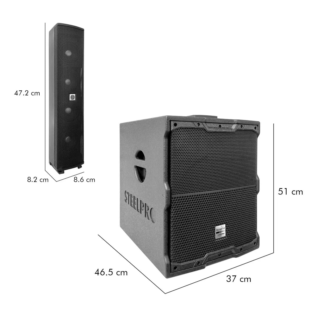 Sistema De Audio Profesional Columna Orion By Steelpro Color Neegro