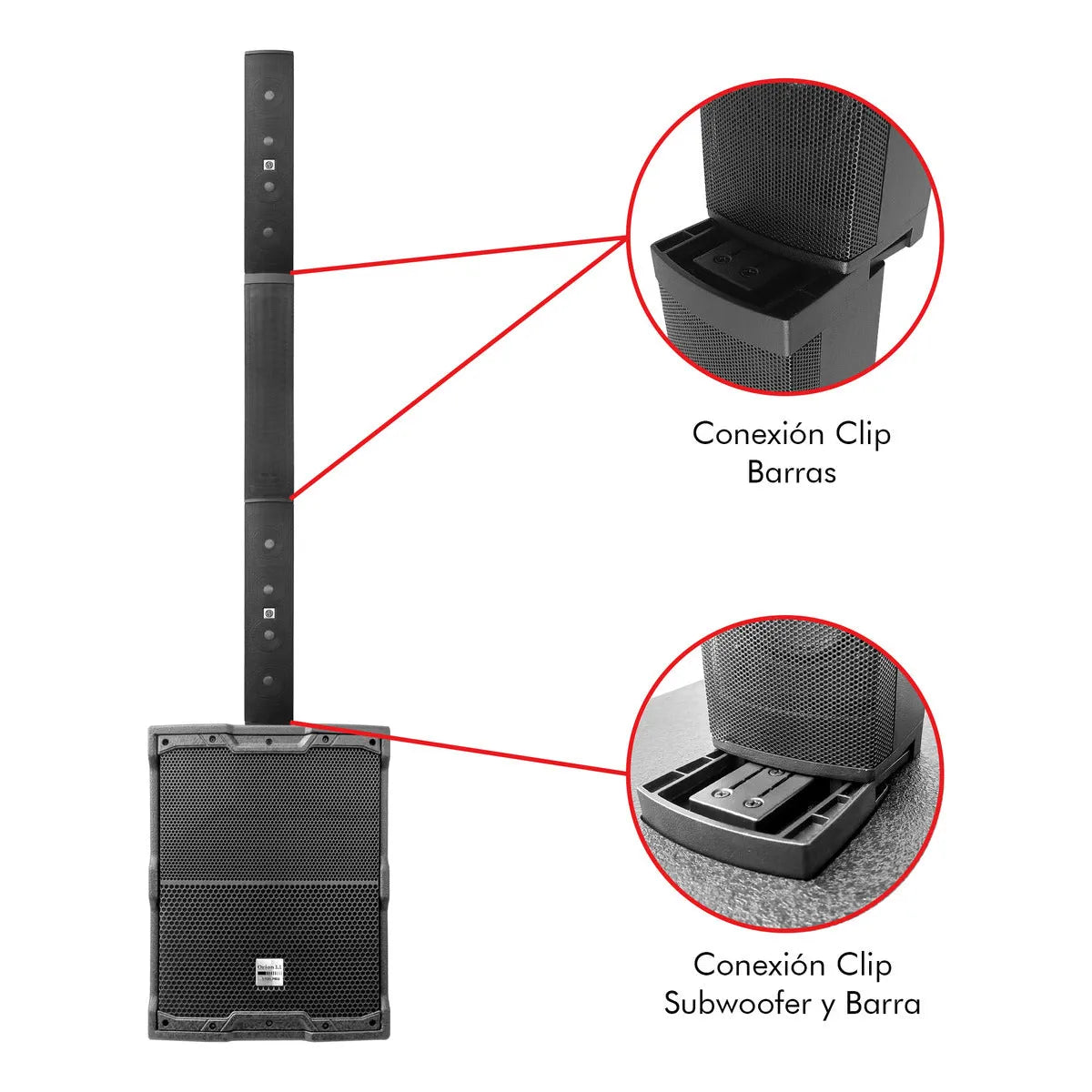 Sistema De Audio Profesional Columna Orion By Steelpro Color Neegro
