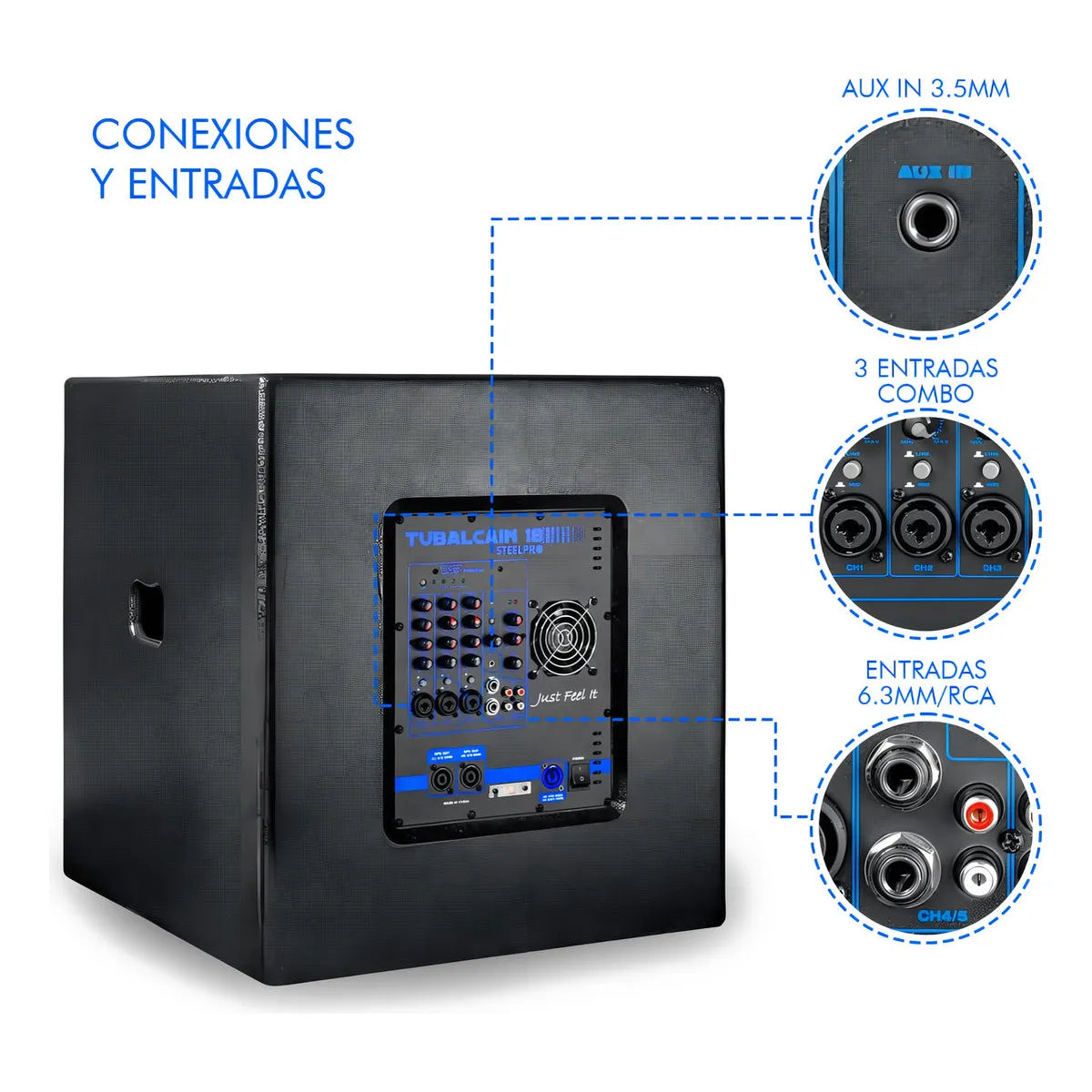 Sistema De Audio Profesional Steelpro Lineal Tubalcain 18 Color Negro