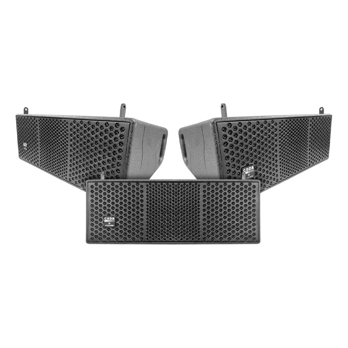 Sistema Lineal Coda Set De 8 Satélites 1 Subwoofer Steelpro Color Negro