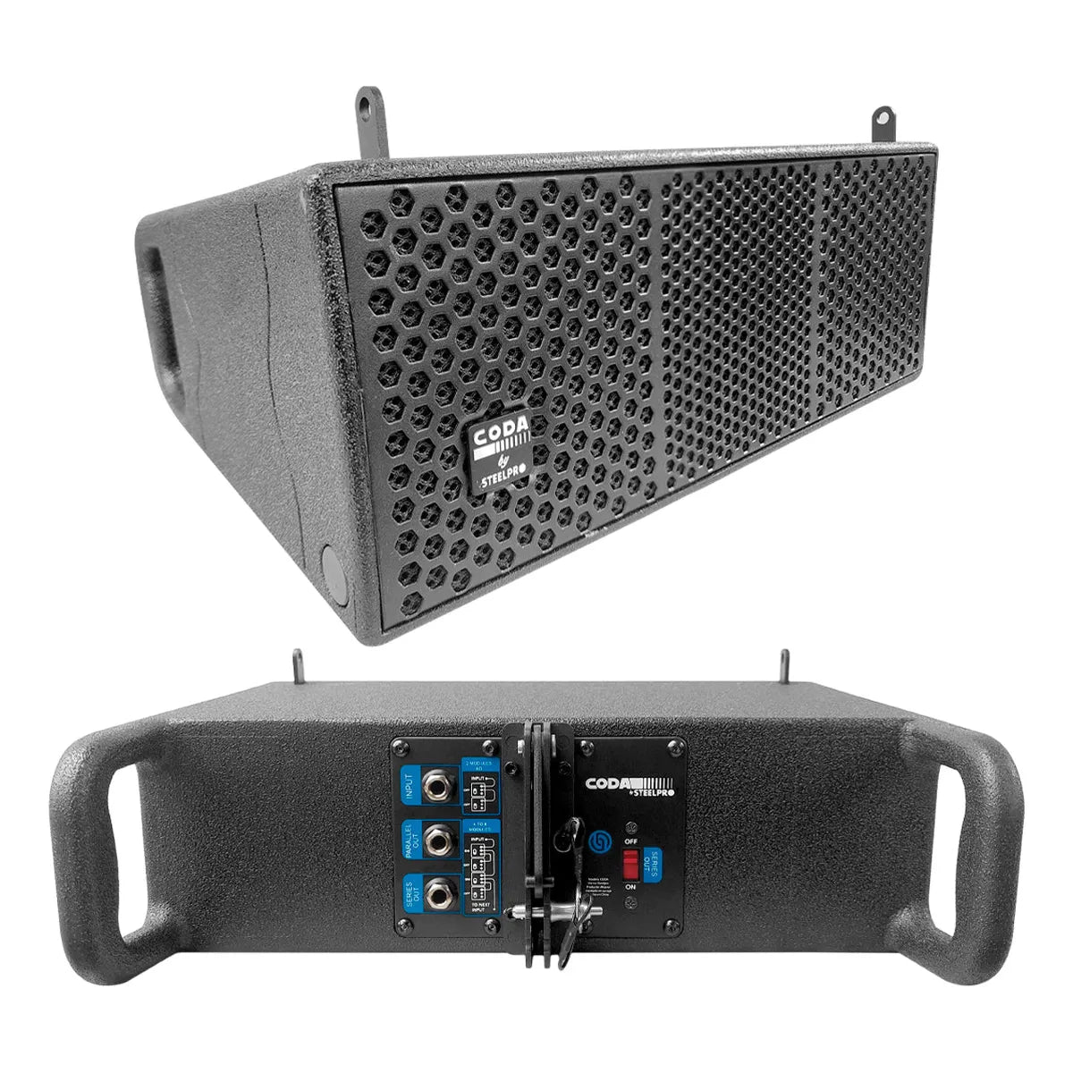 Sistema Lineal Coda Set De 8 Satélites 1 Subwoofer Steelpro Color Negro