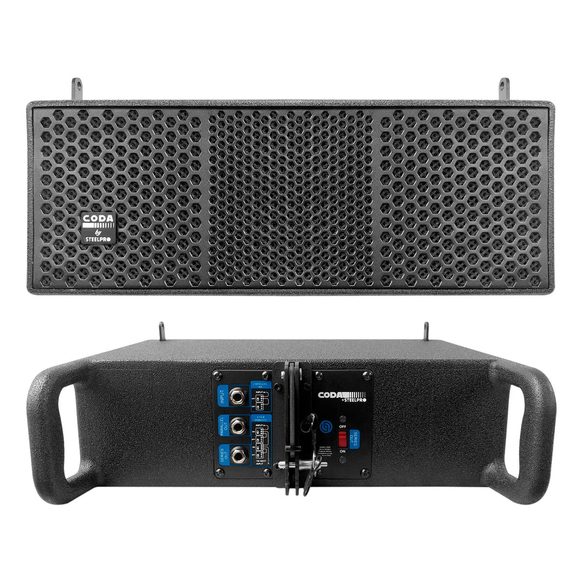 Sistema Lineal Coda Set De 8 Satélites 1 Subwoofer Steelpro Color Negro