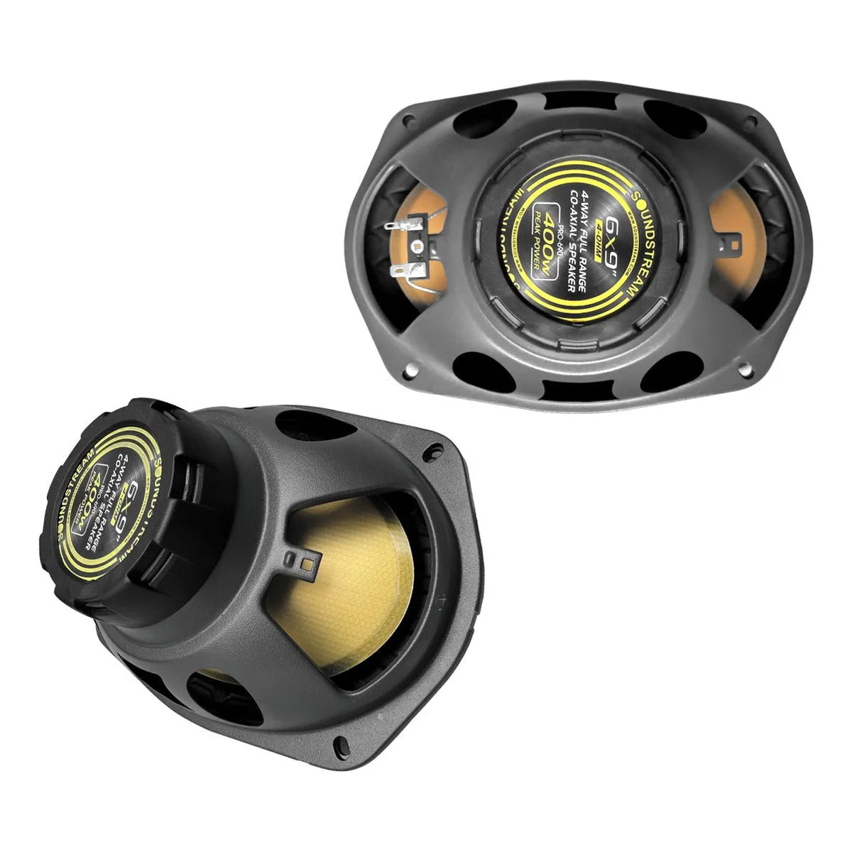 Soundstream Bocinas Auto 6x9 PuLG Carbono Pro Kevlar 4 Vías color Dorado