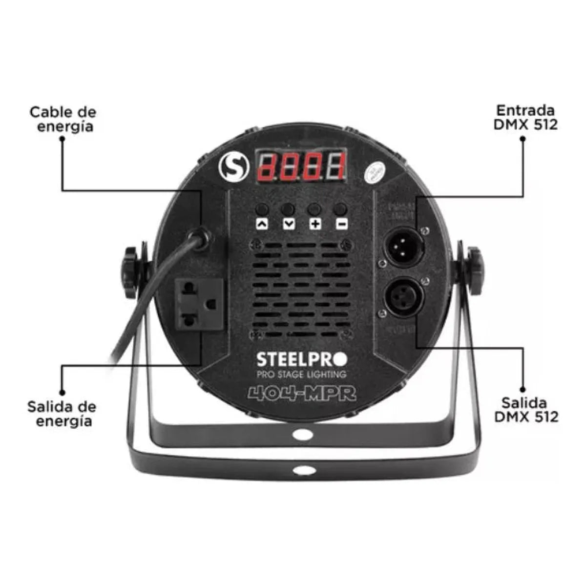 Steel Pro Cañon Par Led 40x3.20w Rgb + Ámbar 4 En 1 404-mpr
