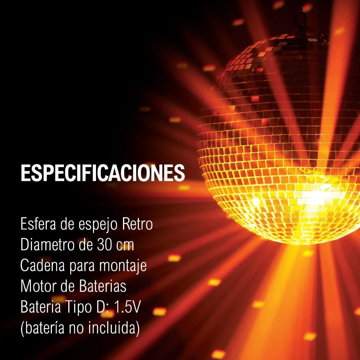 Steelpro - Esfera De Espejos Retro Motorizada 12
