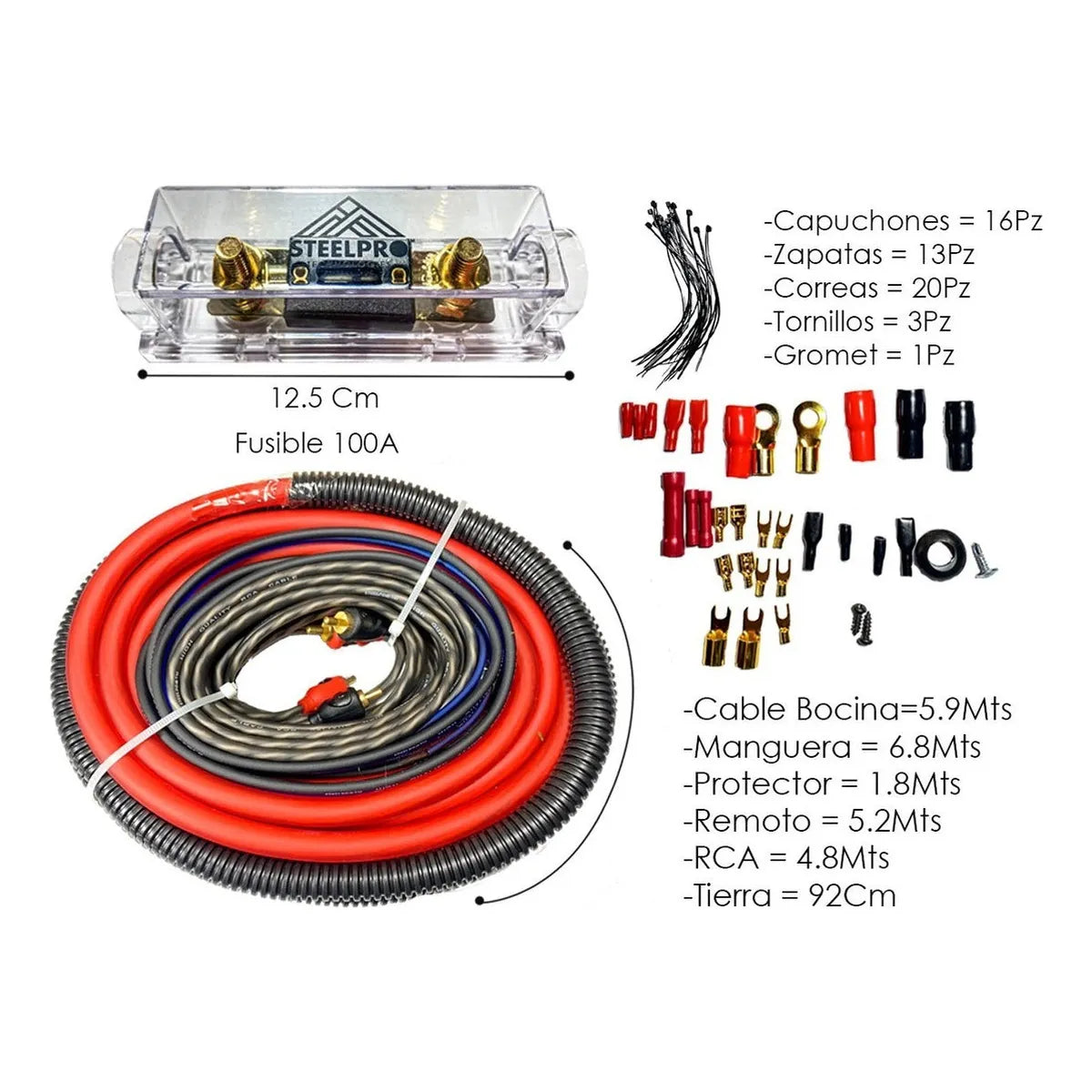 Steelpro - Kit Pro De Instalación Para Amplificador Calibre4