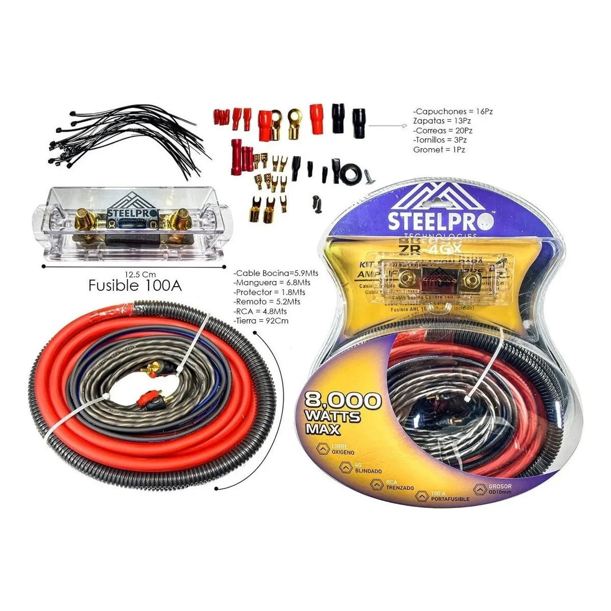 Steelpro - Kit Pro De Instalación Para Amplificador Calibre4