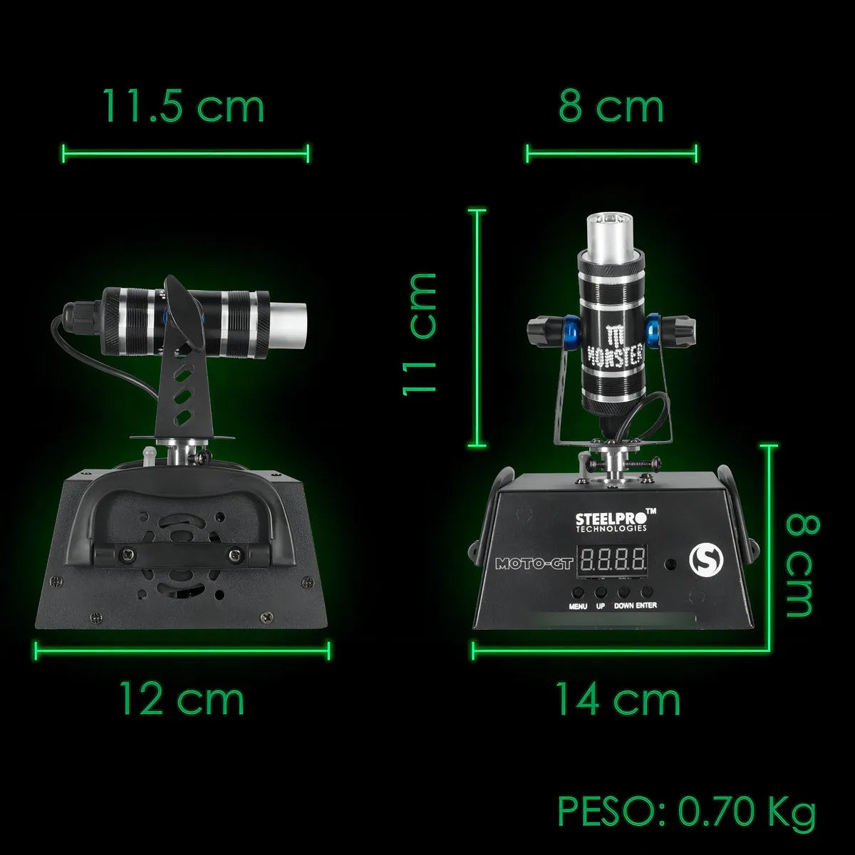 Steelpro - Laser Verde 80mw - Motorizado - Dmx - Moto-gt