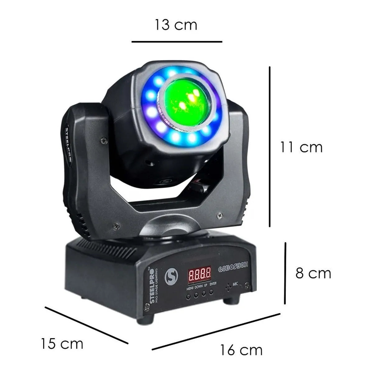 Par de Cabeza Móvil led 90w Spot Gobos / Aro Smd MALETA INCLUIDA 8 Gobos metalicos / DISCO DE 8 COLORES / DMX /DJ - LUCES - ESCENARIO - ROBÓTICA - LUCES LED STEELPRO