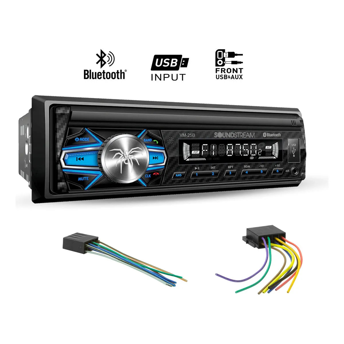 Steelpro Kit Autoestereo Bluetooth Bocina 6x9 Y Bocinas 6.5