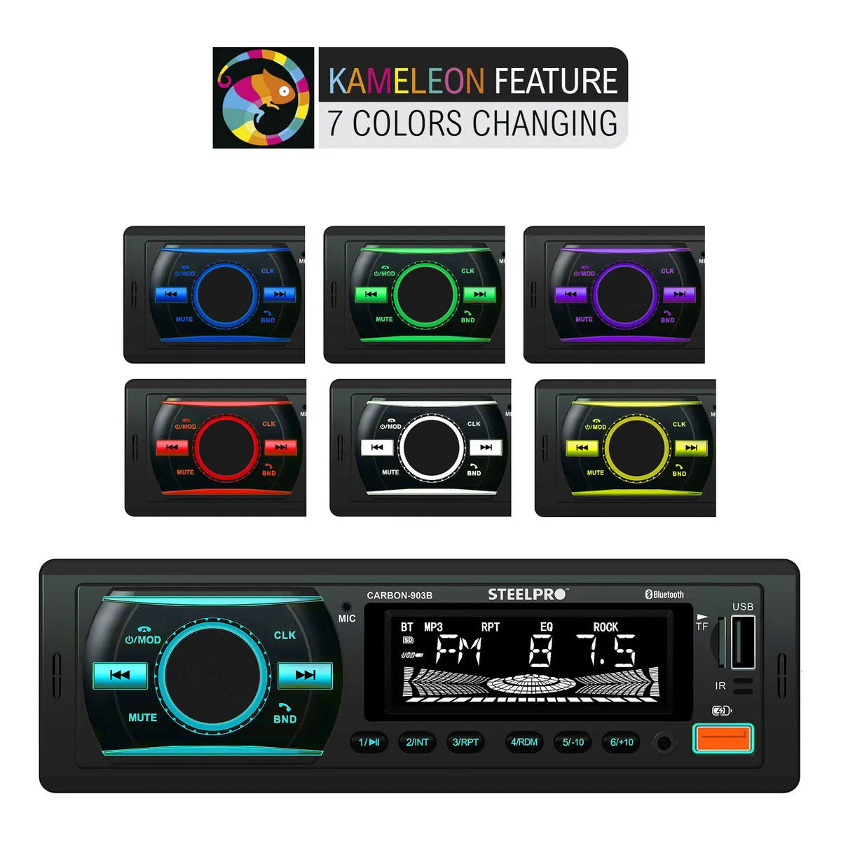 Steelpro Kit Autoestereo Bluetooth Bocina 6x9 Y Bocinas 6.5