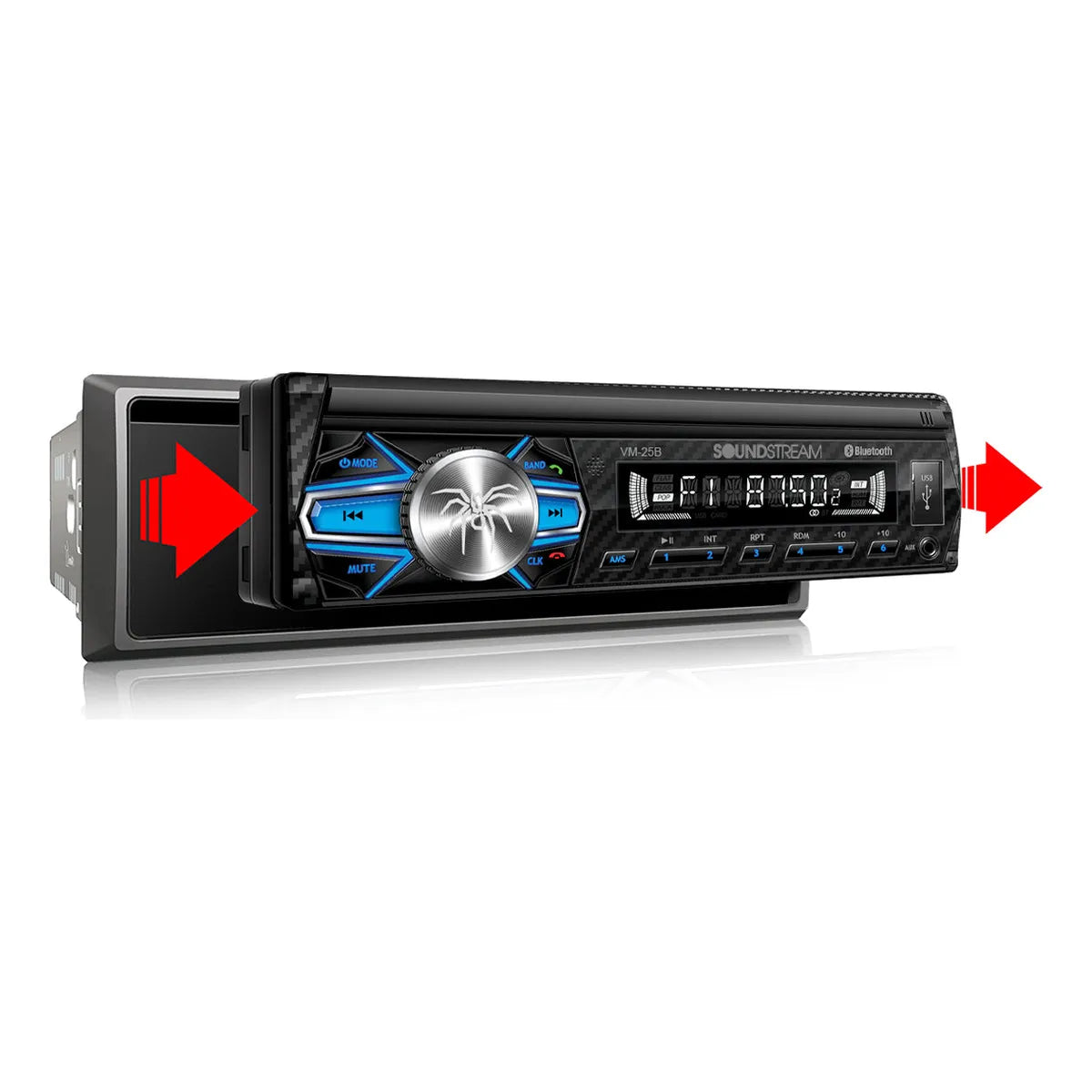 Steelpro Kit Autoestereo Bluetooth Bocina 6x9 Y Bocinas 6.5