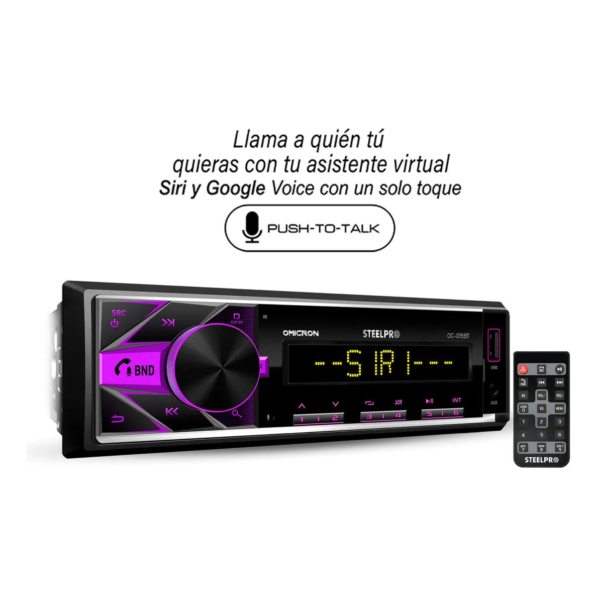 Steelpro Kit Autoestereo Bluetooth Y Bocinas 6.5 Usb-sd Card