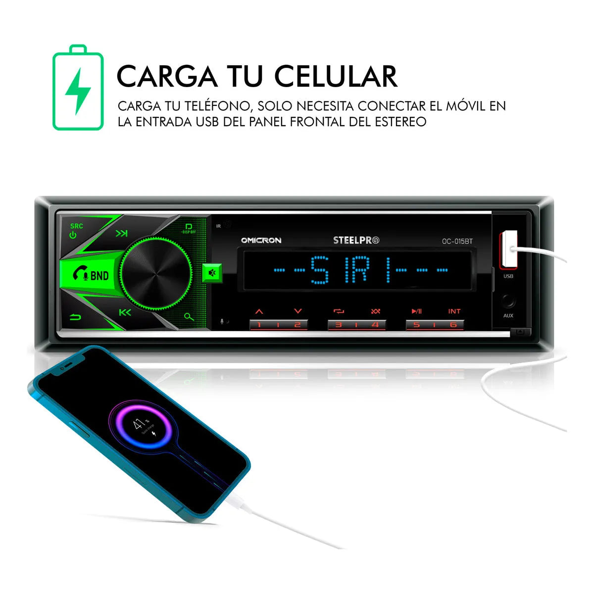 Steelpro Kit Autoestereo Bluetooth Y Bocinas 6.5 Usb-sd Card