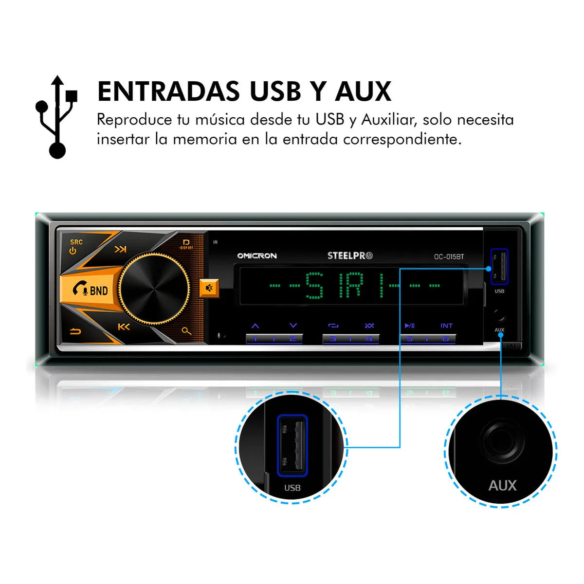 Steelpro Kit Autoestereo Bluetooth Y Bocinas 6.5 Usb-sd Card