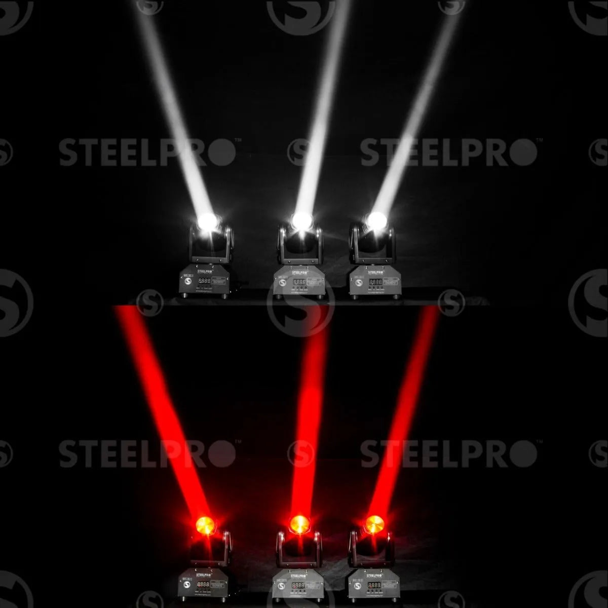 Steelpro Maleta Con 2 Mini Cabezas Móvil Beam Rgbw, 4 En 1