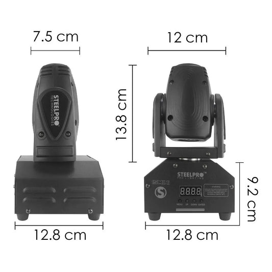 Steelpro Mini Cabeza Móvil Beam Rgbw, 4 En 1, 15 Watts
