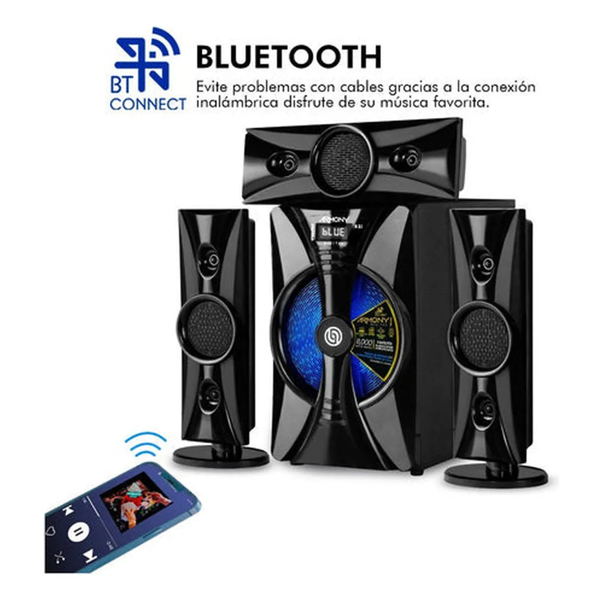 Steelpro Minicomponente Home Theater 8,000 W - Armony - b3.1 Color Negro Potencia Rms 475 W