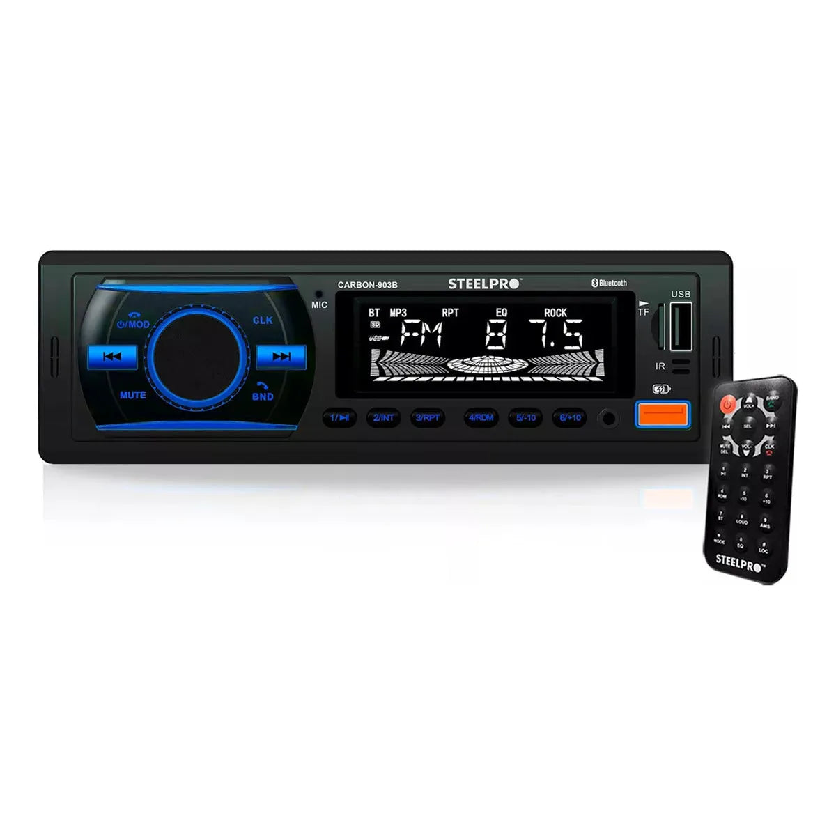 Steelpro Technologies Carbon-903b Autoestereo Bluetooth Usb Multicolor
