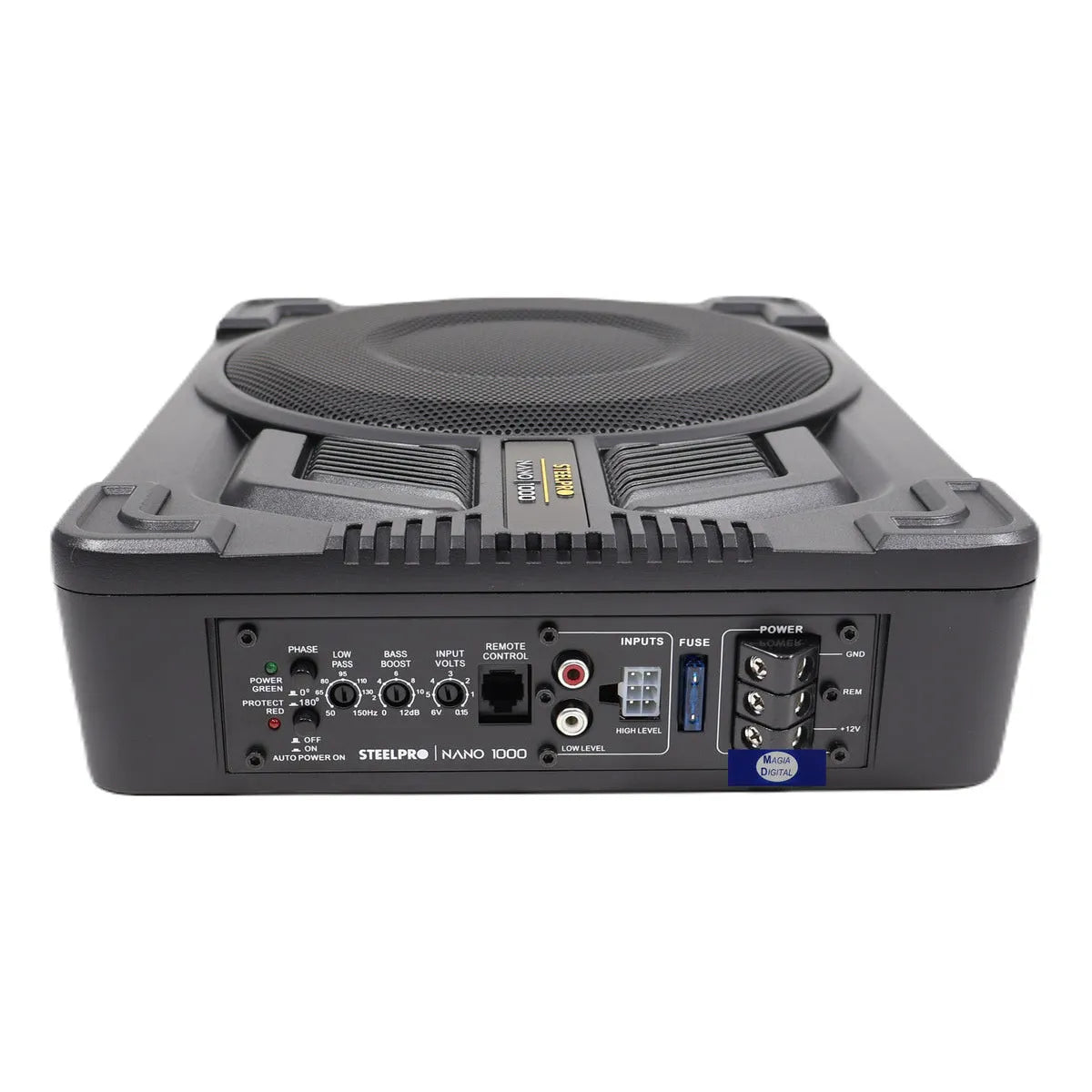 Subwoofer 10puLG Amplificado Steelpro Nano1000 1000w Color Negro
