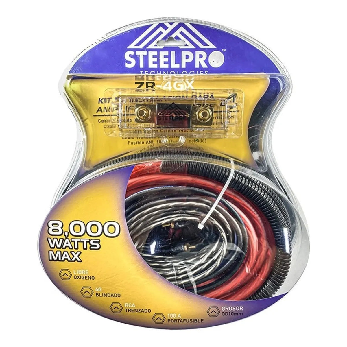 Subwoofer Amplificado 10' Axel By Steelpro + Kit De Cables