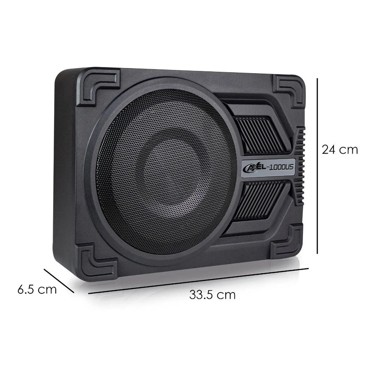 Subwoofer Amplificado 10' Axel By Steelpro + Kit De Cables