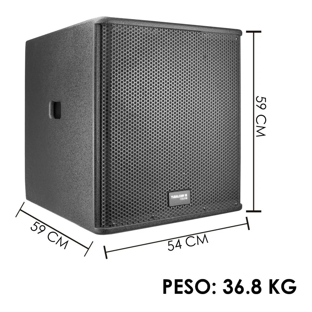 Subwoofer Profesional 3 Vías Tubalcain 18 Steelpro 1600w Color Negro