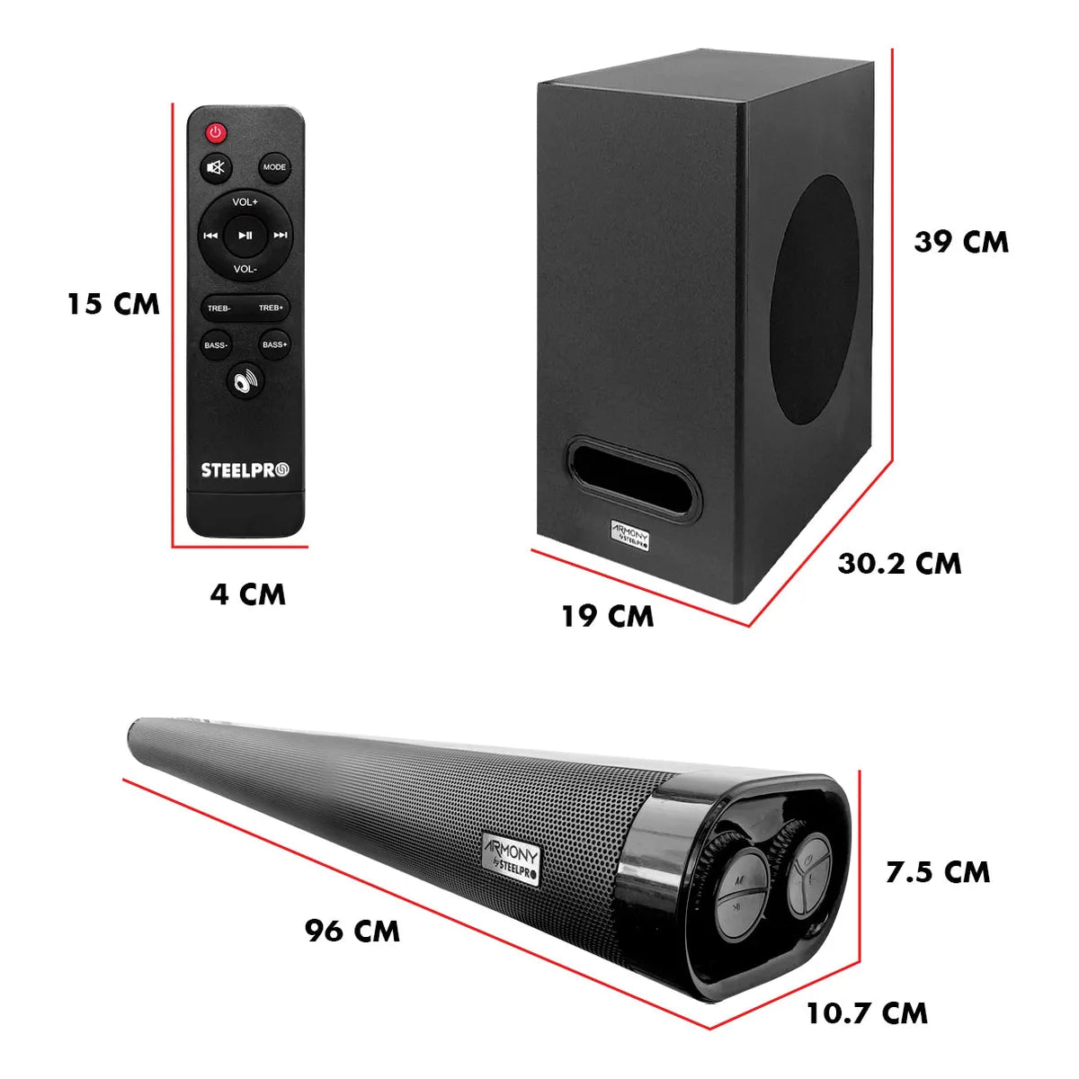 Teatro en Casa 6vias Profesional Subwoofer 6.5 Armony Steelpro