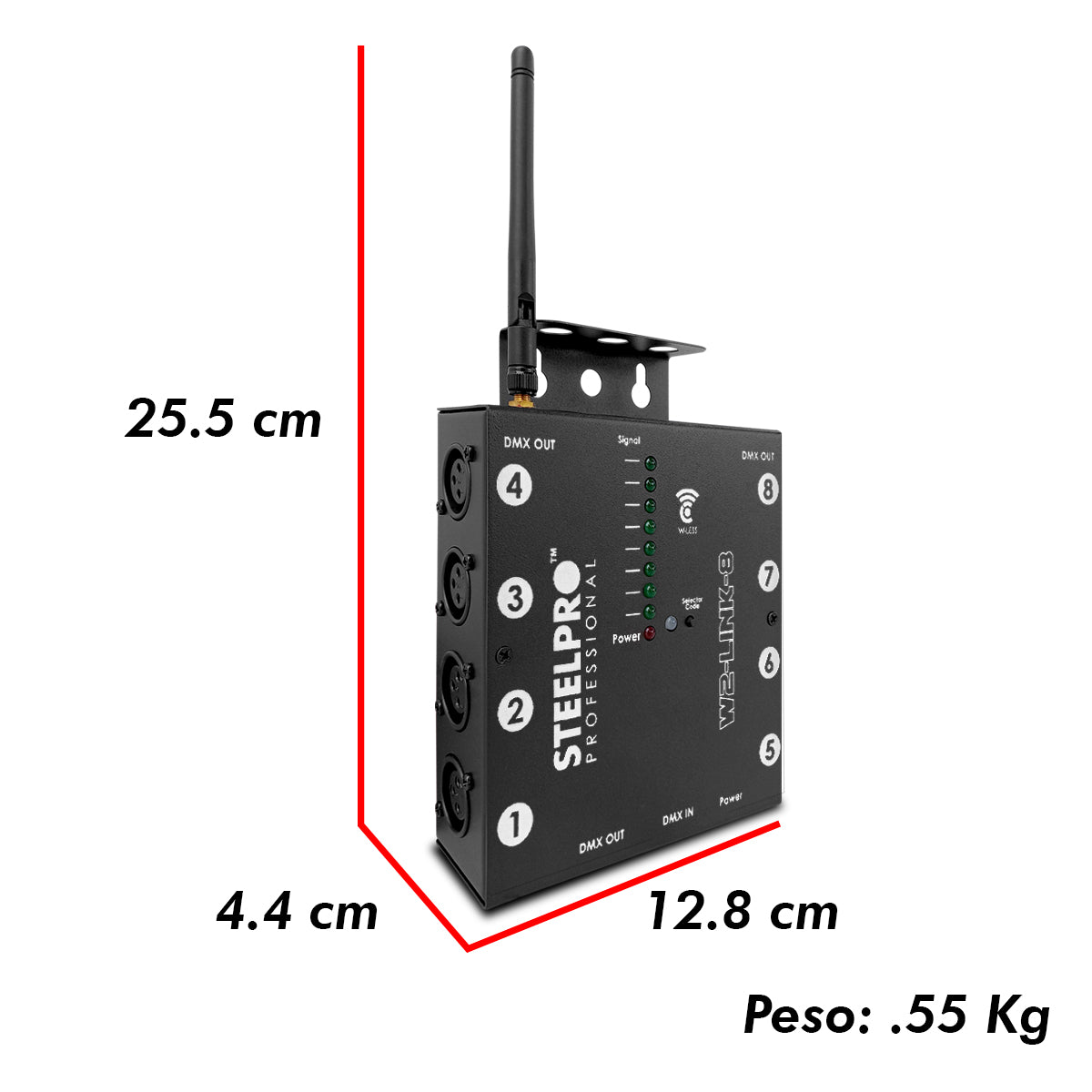 Splitter Divisor De Señal Dmx 8 Salidas Dmx512 - Steelpro