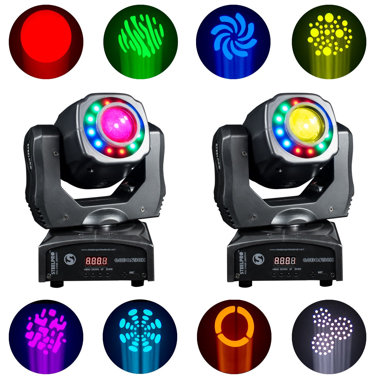 2 Cabezas Móvil Spot Con Gobos 90 Watts