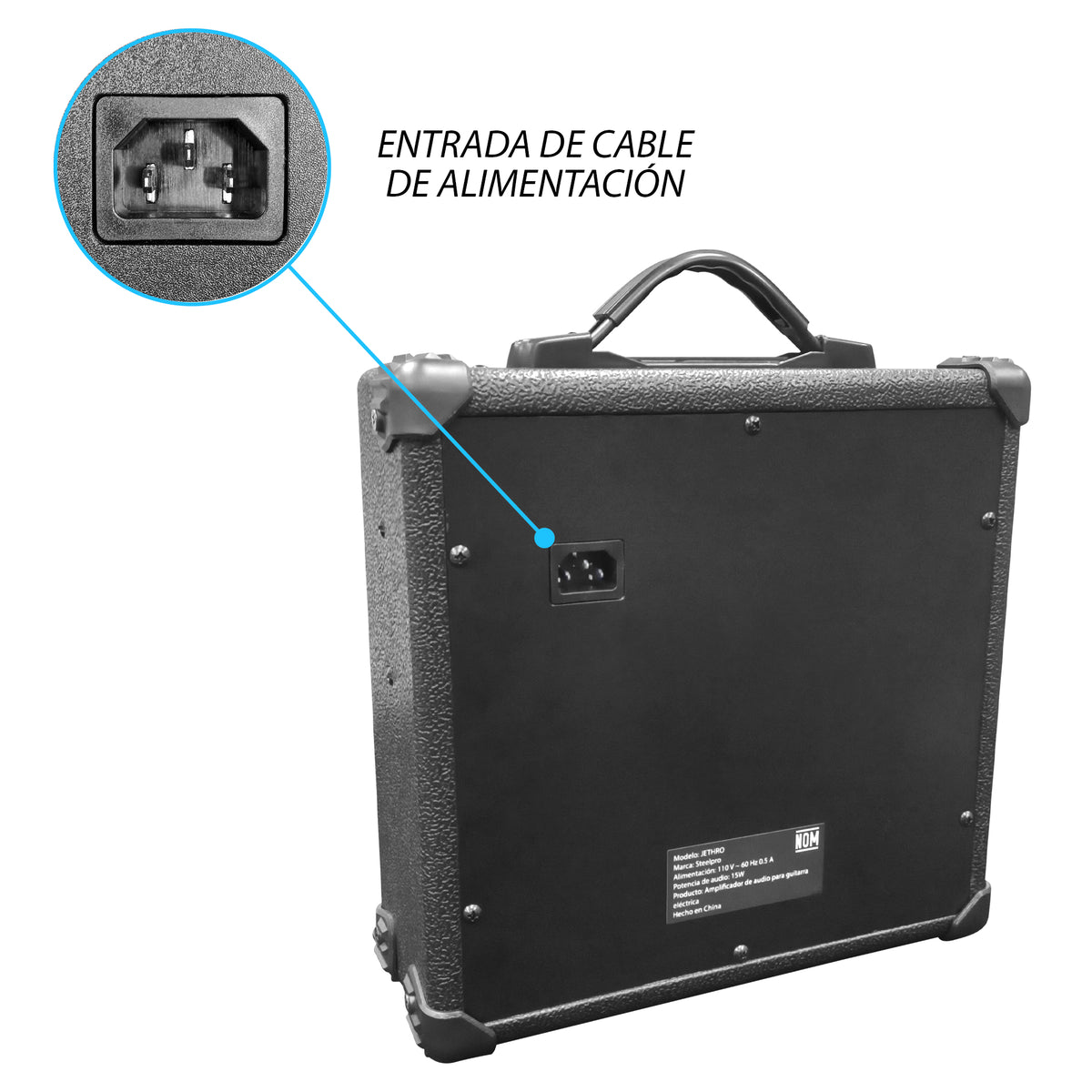 031-SK Daphne Blue Kit Guitarra Eléctrica Con Amplificador 20W Funda Atril Cable Profesional Para Diestros Jethro By Steelpro