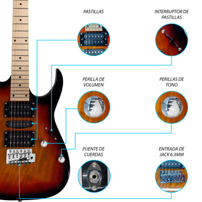 Paquete Guitarra Electrica Jethro 041-SK Series By Steelpro