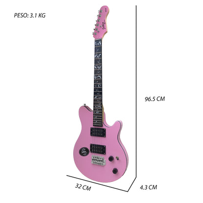 Guitarra Electrica Series Jethro By Steelpro 073-lx Color PINK BINDING BLACK Orientación de la mano Diestro