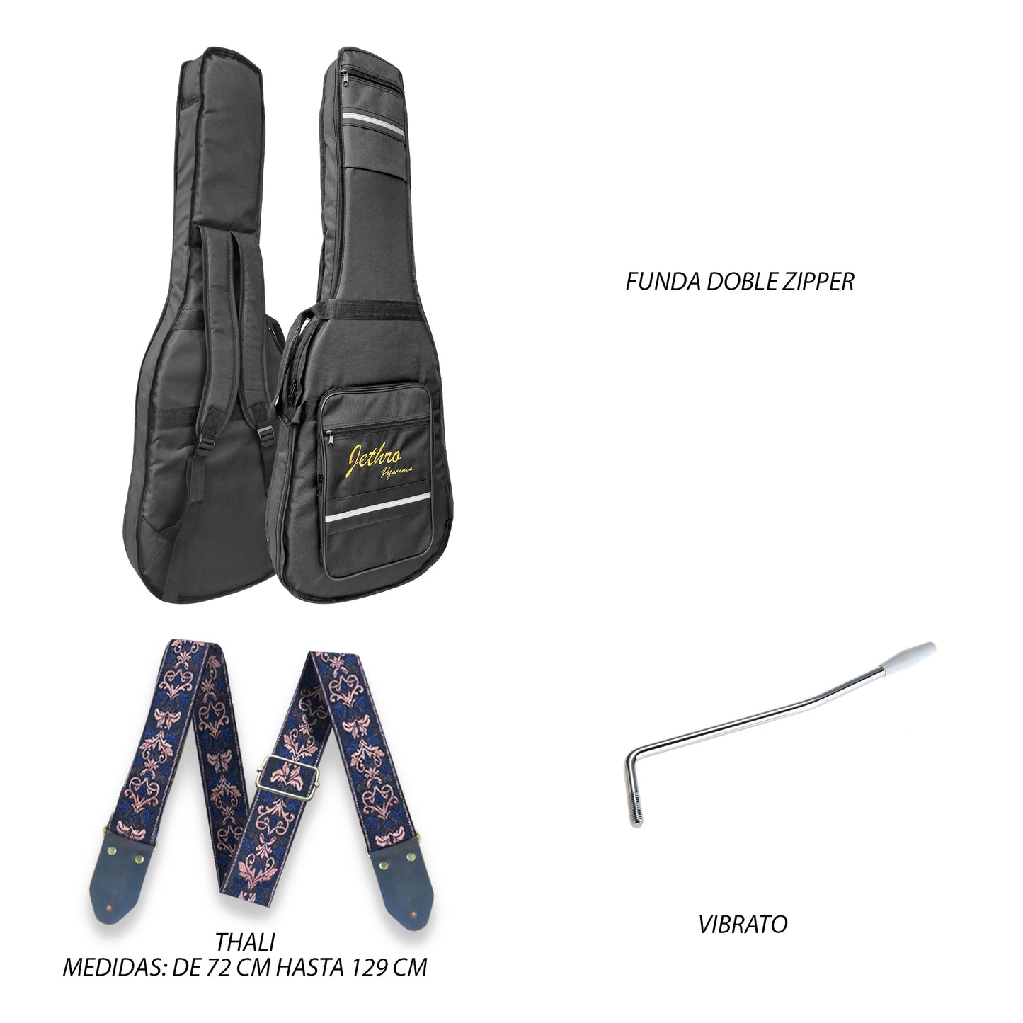 Guitarra Electrica Series Jethro By Steelpro 073-lx Color PINK BINDING BLACK Orientación de la mano Diestro