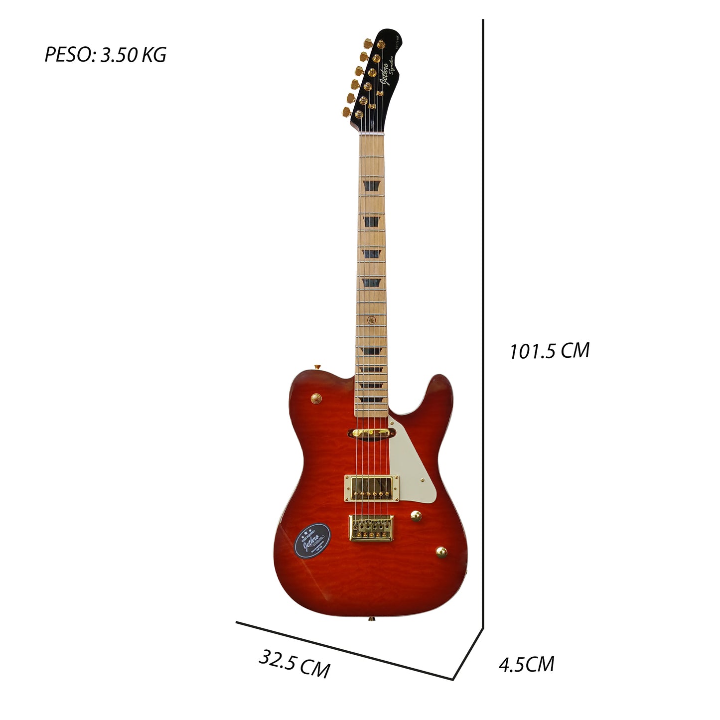 Guitarra Edición Limitada 090 Js-mk By Steelpro 50 Unidades Diestro Miel Maple