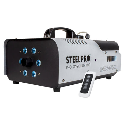 Maquina De Humo Dmx 1200w Led Rgb + Liquido Humo 3l Steelpro