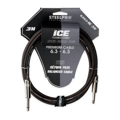 Cable Plug 6.3mm 3mts Steelpro 6363-ng-3m Balanceado Prof