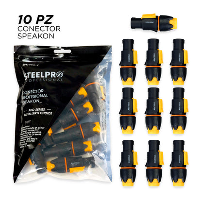 10 Conectores De Audio De 4 Polos Speakon - Steelpro