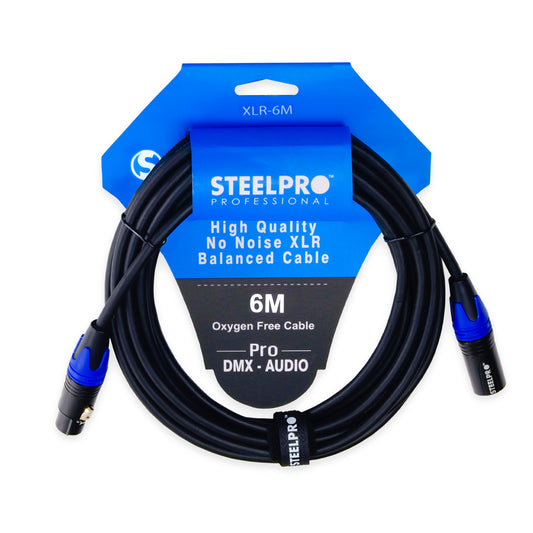 XLR-6M Cable Xlr 6m Balanceado Profesional Macho - Hembra Steelpro