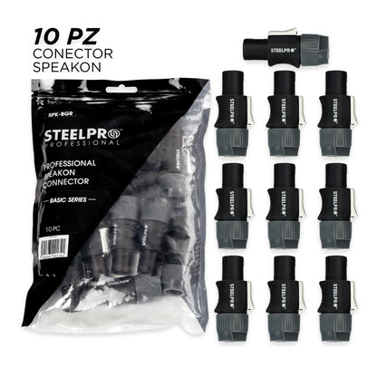 10 Conectores De Audio De 4 Polos Speakon - Steelpro