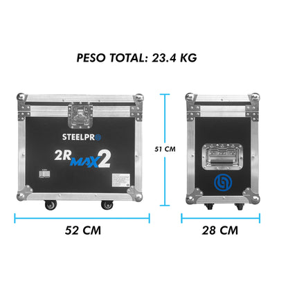 2R-MAX2 Set de 2 Cabezas Robóticas Beam 150w Efecto Rainbow Con Case Steelpro