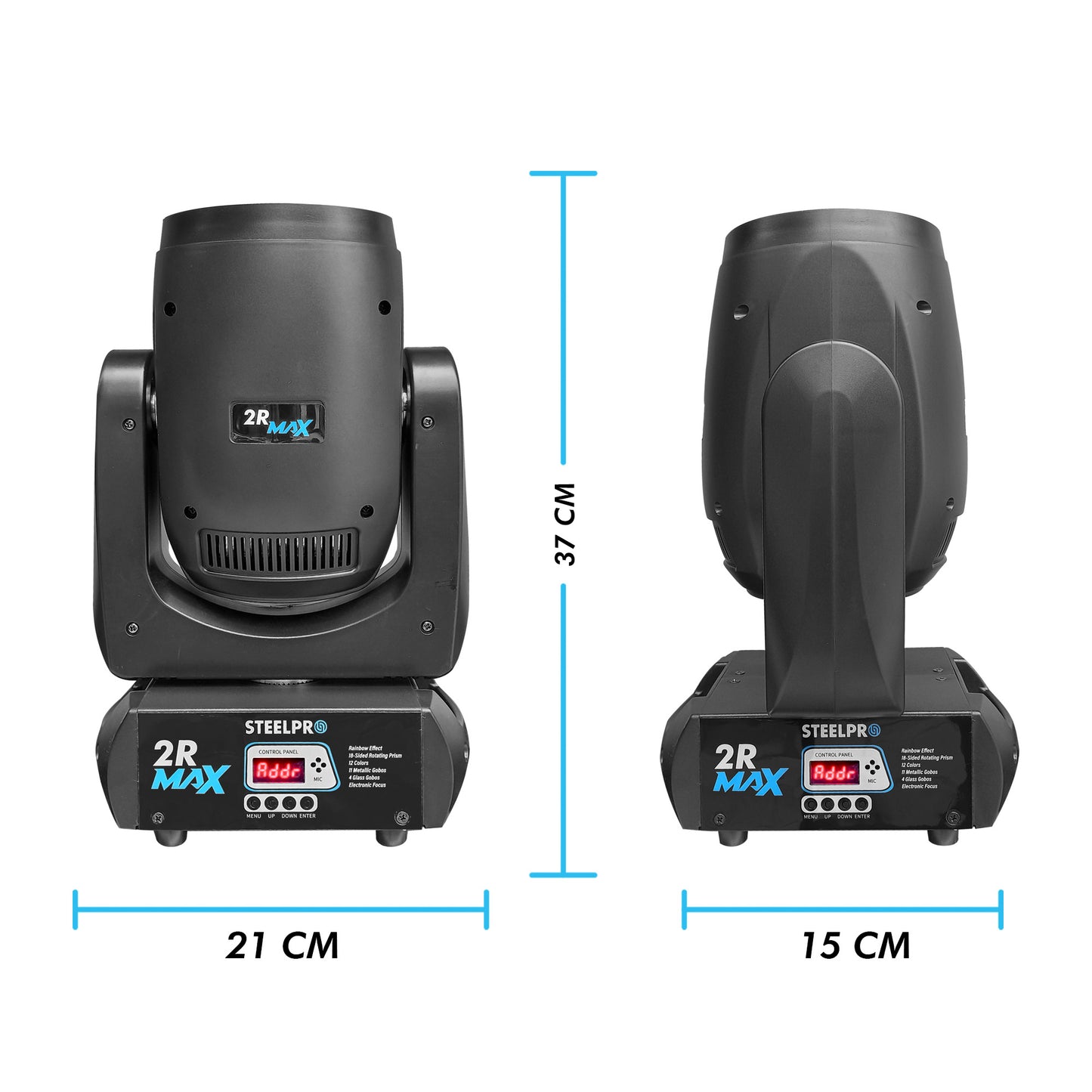 2R-MAX2 Set de 2 Cabezas Robóticas Beam 150w Efecto Rainbow Con Case Steelpro